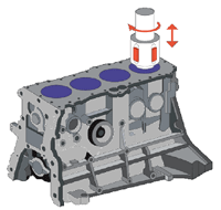 The inner surface of engine block cylinders