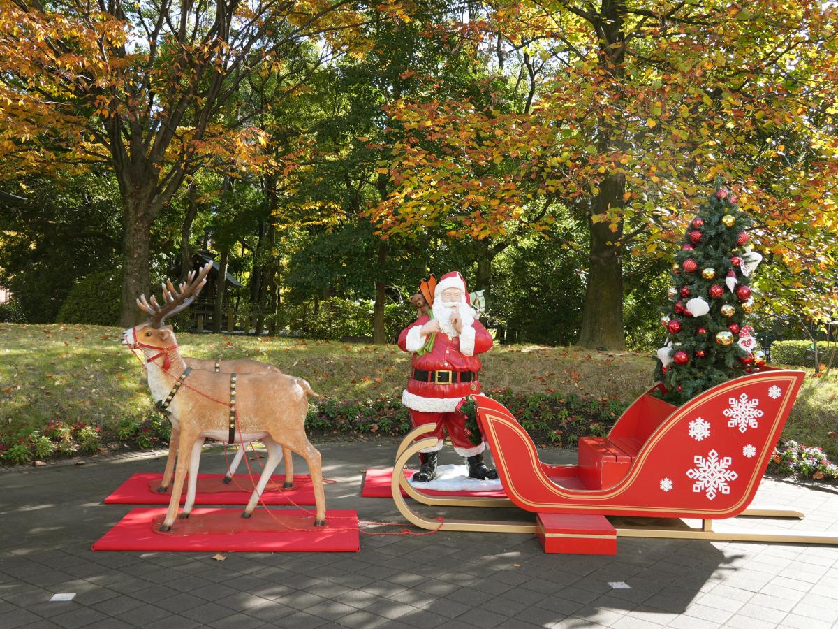 ソリに乗って写真撮影ができるスポット