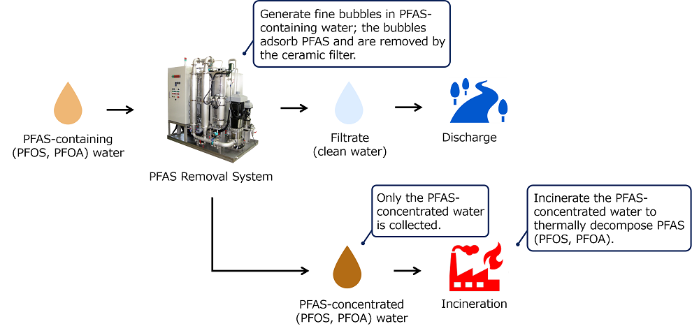 Mechanism of PFAS Removal Using the Developed System