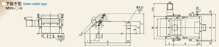 Under-outlet type